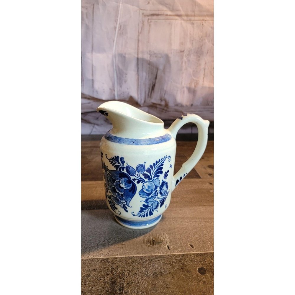 Vintage Delfts blue Distel vase pitcher Handpainte‎
